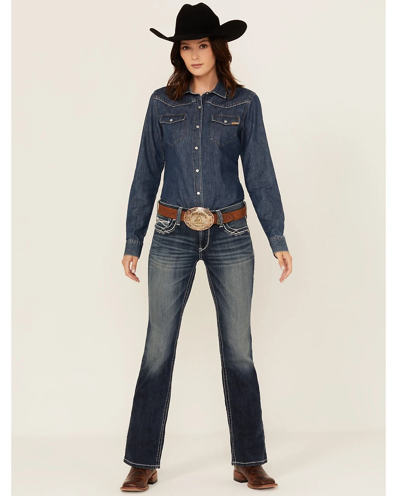 Ariat Women's Mid Rise Boot Cut Real Riding Jeans