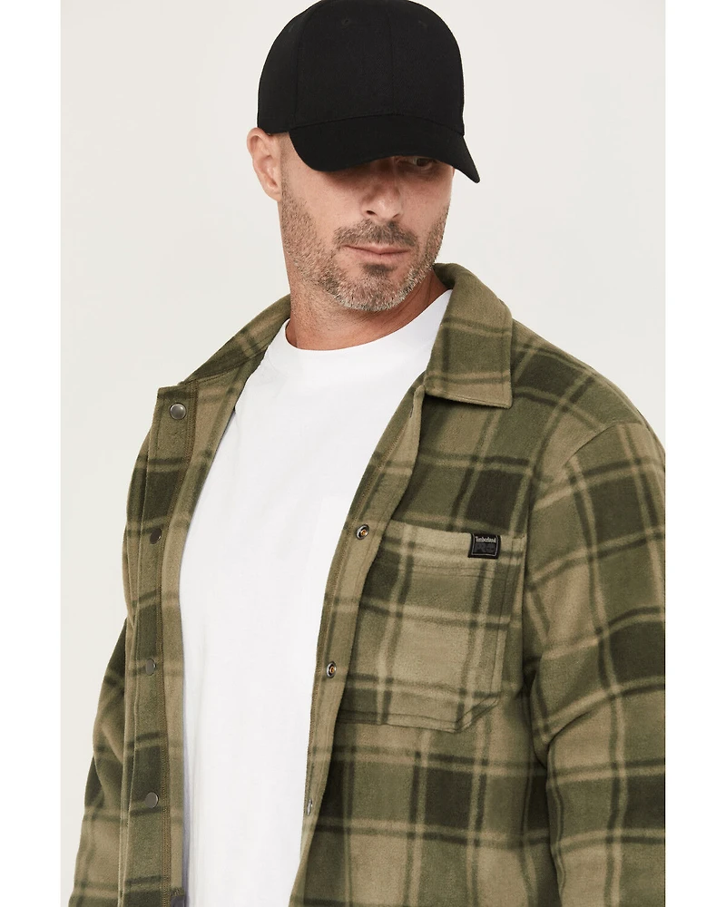 Timberland PRO Men's Gritman Plaid Print Fleece Snap Shirt Jacket