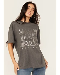 Youth Revolt Women's Texas Hold Em Rhinestone Short Sleeve Graphic Tee