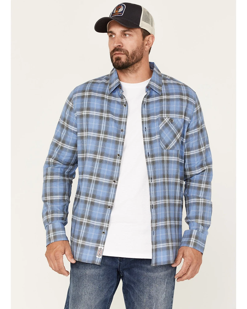 Flag & Anthem Men's Willcox Vintage Wash Plaid Print Long Sleeve Button Down Shirt