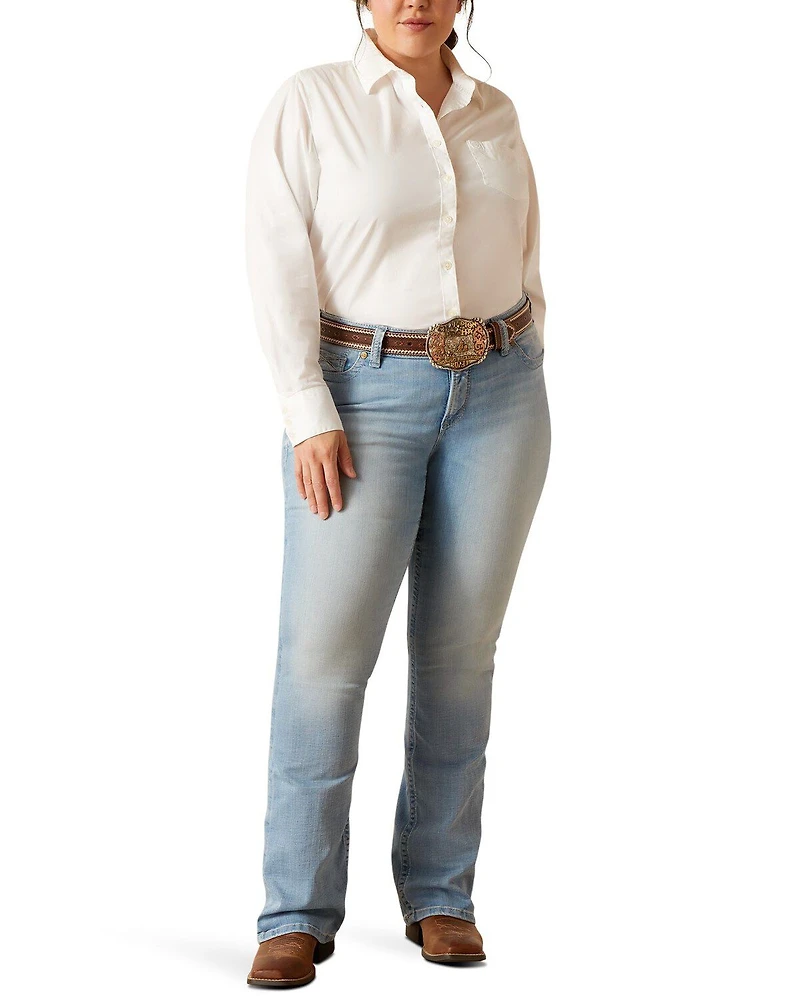 Ariat Women's Nebraska Light Wash Mid Rise Hope Stretch Bootcut Jeans - Plus