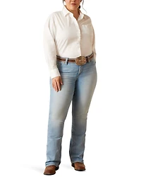 Ariat Women's Nebraska Light Wash Mid Rise Hope Stretch Bootcut Jeans - Plus
