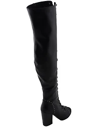 Milwaukee Leather Women's Open Toe Front Knee High Boots - Round