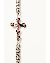 Shyanne Women's Cross And Beaded Chain Layered Bracelet Set - 4 Piece Set