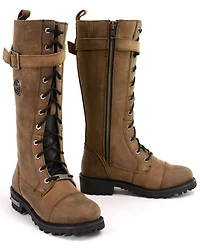 Milwaukee Leather Women's Tall Motorcycle Boots - Round Toe