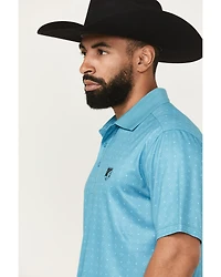 RANK 45® Men's Crossfire Geo Print Short Sleeve Polo
