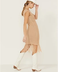Sadie & Sage Women's Crochet Fringe Midi Dress