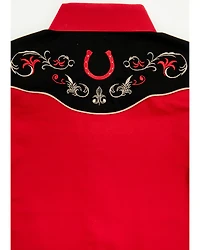 Avalon Boys' Embroidered Long Sleeve Snap Western Shirt