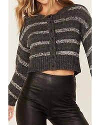 Shyanne Women's Striped Sequin Cropped Cardigan