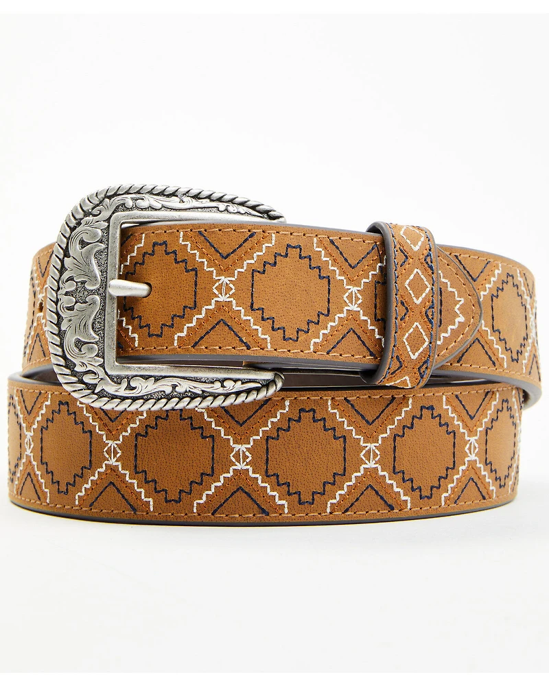 RANK 45® Men's Emmett Southwestern Stitched Leather Belt