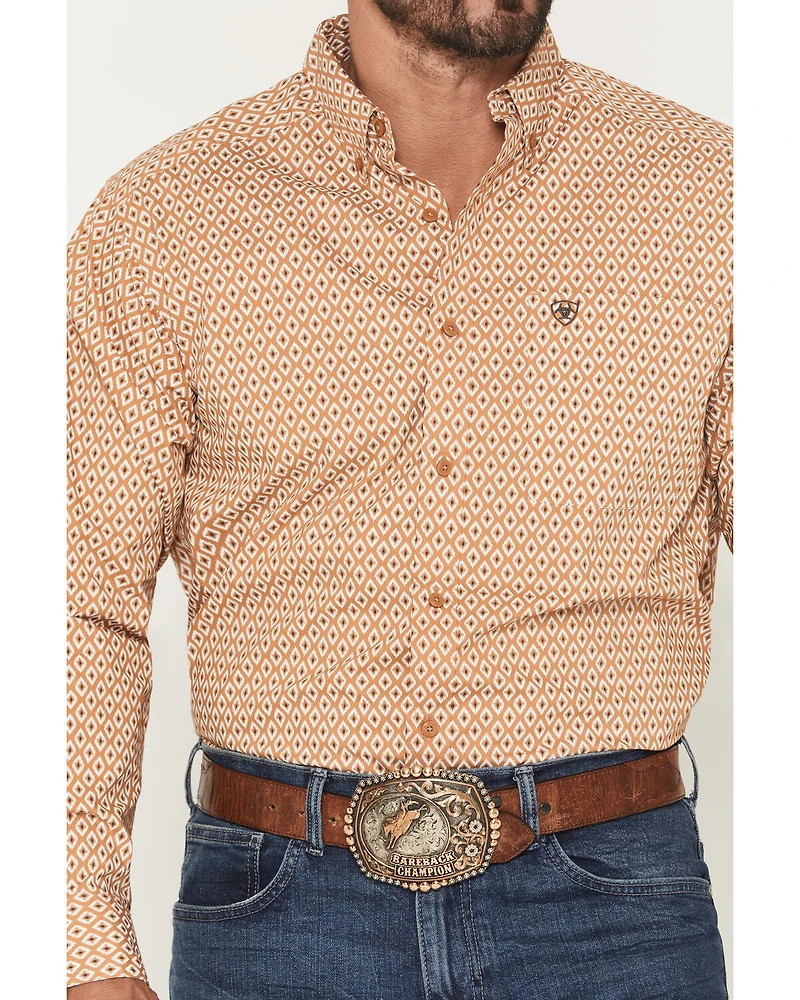 Ariat Men's Burnis Geo Print Long Sleeve Button-Down Western Shirt