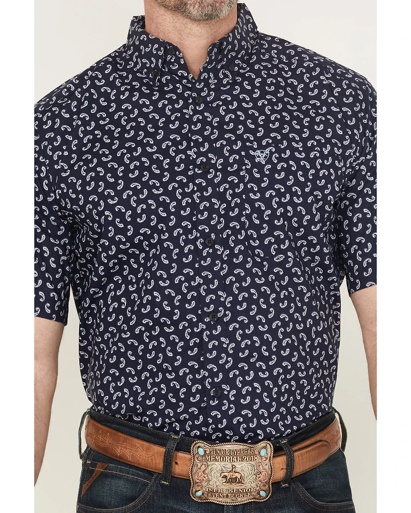 Ariat Men's Cian Paisley Print Short Sleeve Button-Down Western Shirt