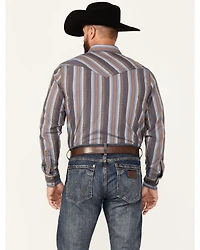 Cody James Men's Saddle Up Striped Print Long Sleeve Snap Western Shirt
