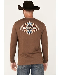 RANK 45® Men's Dusty Arena Southwestern Logo Long Sleeve Graphic T-Shirt