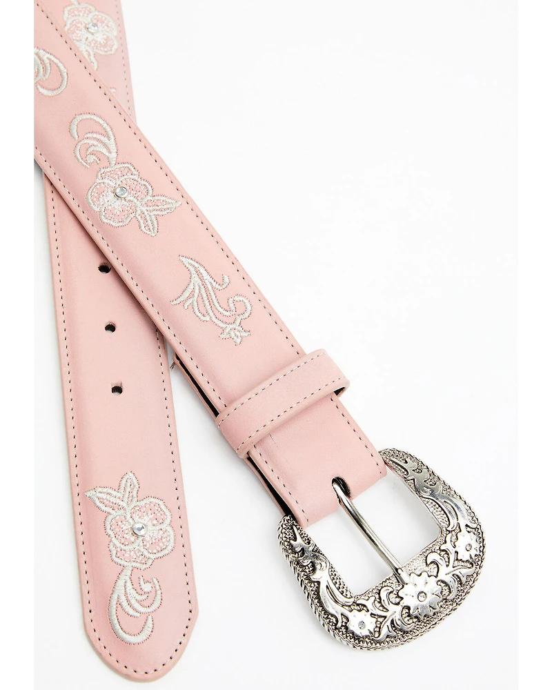 Shyanne Women's Embroidered Floral Rhinestone Western Belt