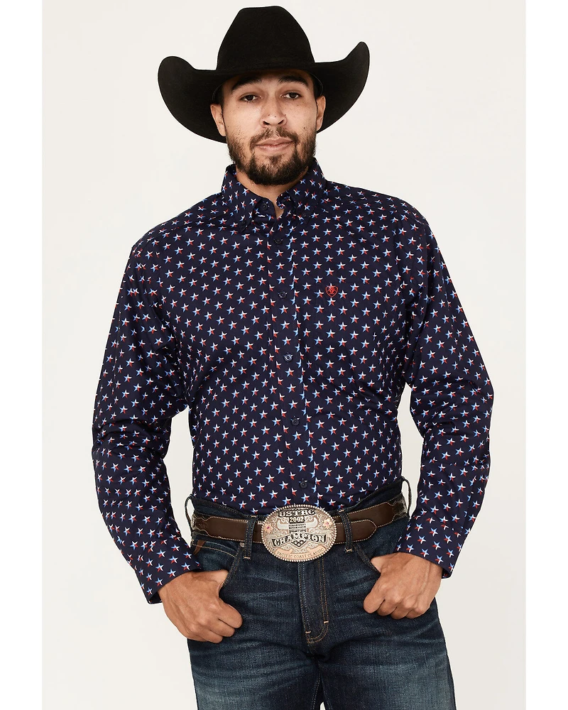 Ariat Men's Nossen Texas Star Print Button-Down Western Shirt