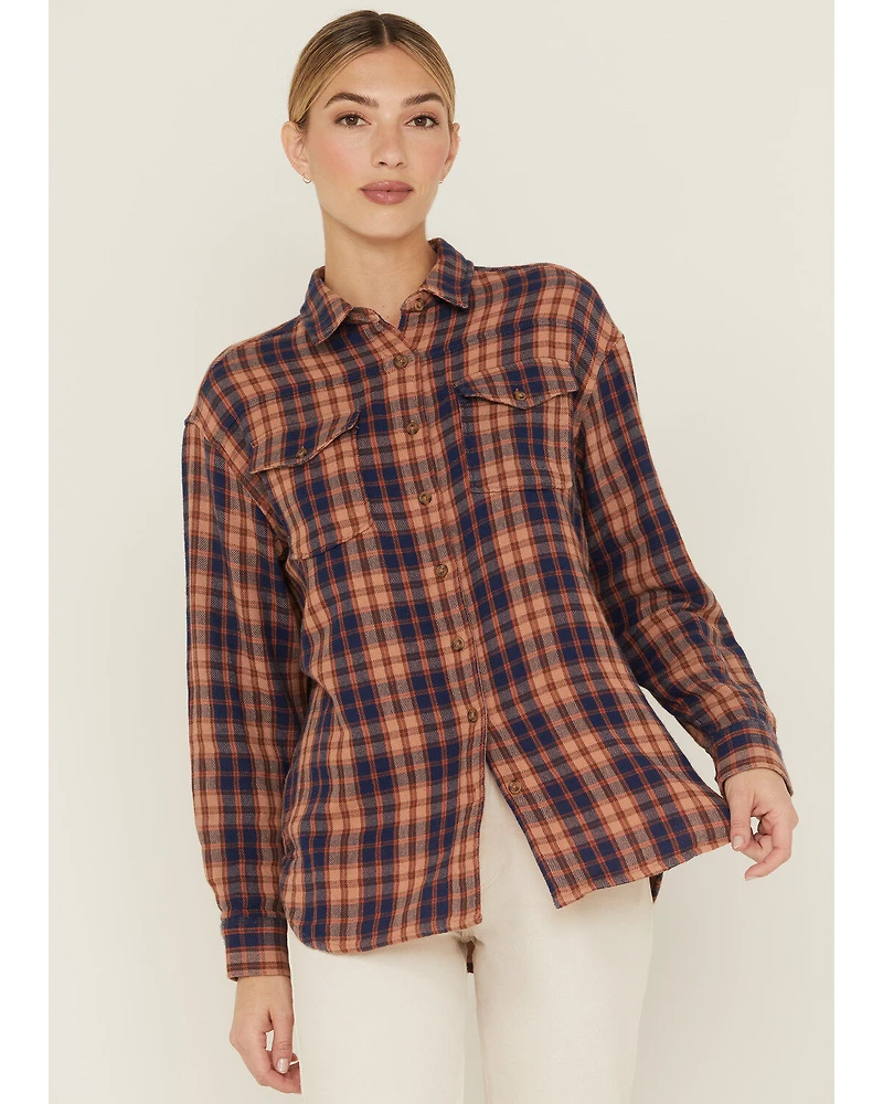 Cleo + Wolf Women's Breezy Springs Plaid Print Flannel Shirt