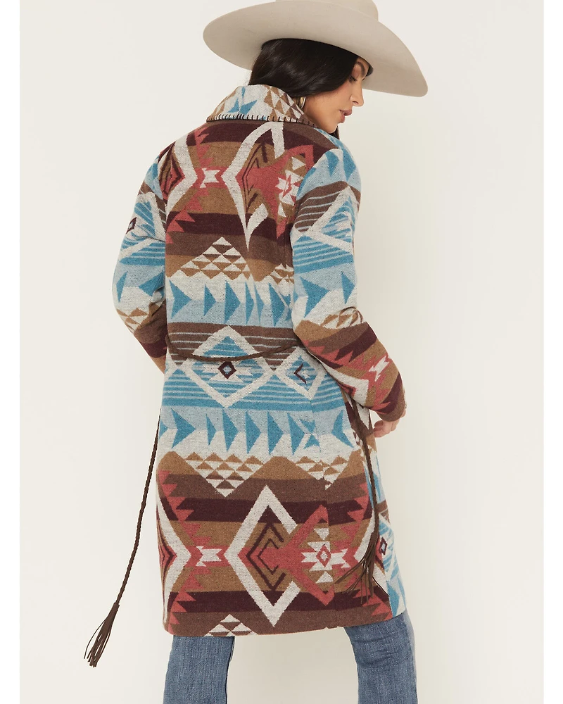 Shyanne Women's Southwestern Print Long Line Coat