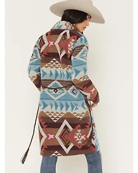Shyanne Women's Southwestern Print Long Line Coat