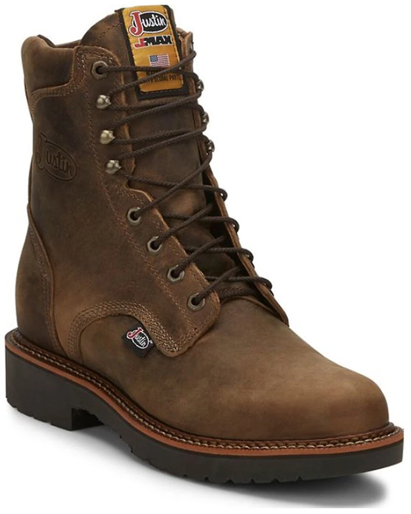 Justin Men's J-Max 8" Blueprint Lace-Up EH Work Boots - Soft Toe