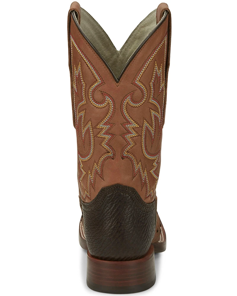 Justin Men's King Exotic Ostrich Western Boots - Broad Square Toe