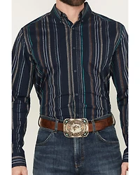 Cody James Men's Blake Striped Long Sleeve Button-Down Stretch Western Shirt