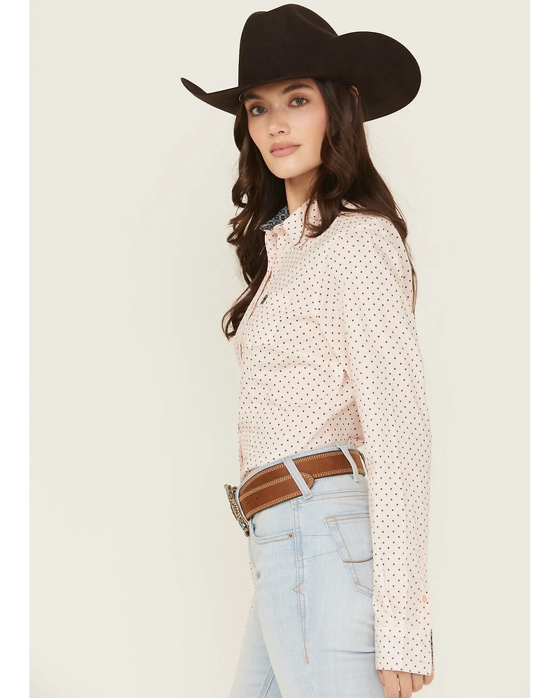 Cinch Women's Dotted Long Sleeve Button-Down Western Shirt