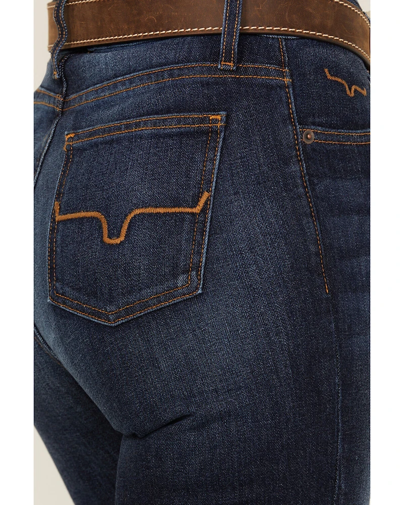 Kimes Ranch Women's Dark Wash Jennifer High Rise Wide Flare Jeans