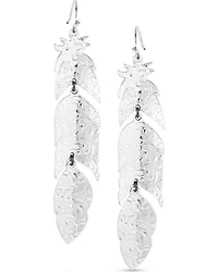 Montana Silversmiths Women's Silver Midnight Magic Feather Dangle Earrings