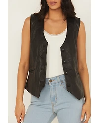 Mauritius Leather Women's Button-Down Vest