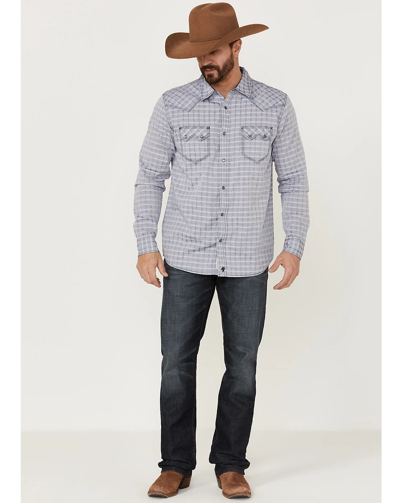 Moonshine Spirit Men's Jail Break Plaid Long Sleeve Snap Western Shirt