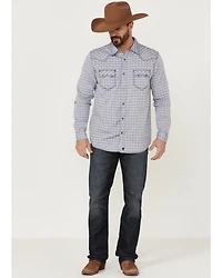 Moonshine Spirit Men's Jail Break Plaid Long Sleeve Snap Western Shirt