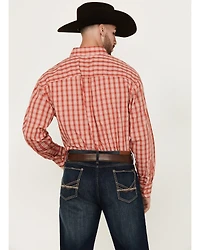 Wrangler Men's Classic Plaid Print Long Sleeve Button-Down Western Shirt