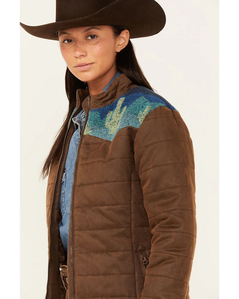 Outback Trading Co Women's Western Printed Yoke Puffer Aspen Jacket