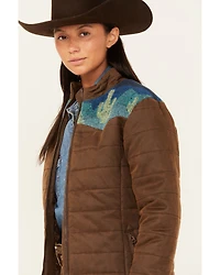 Outback Trading Co Women's Western Printed Yoke Puffer Aspen Jacket
