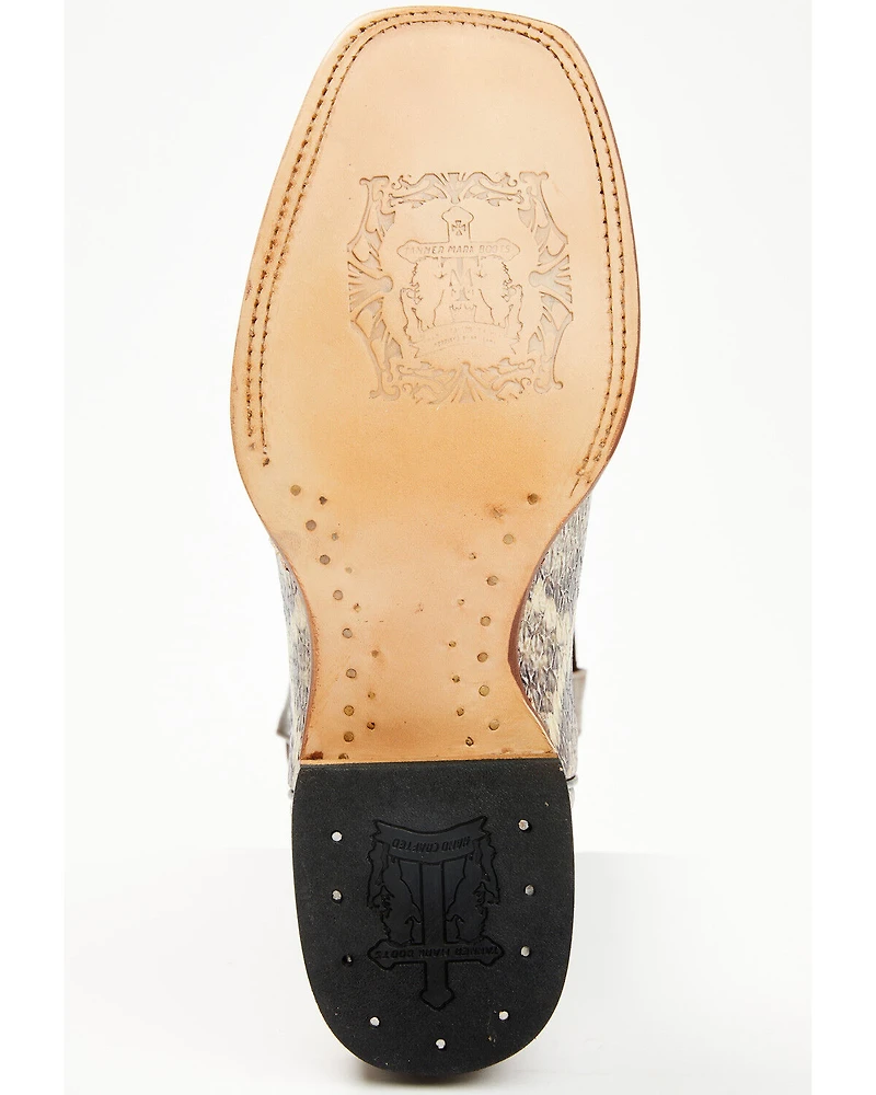 Tanner Mark Men's Rattlesnake Print Western Boots - Broad Square Toe