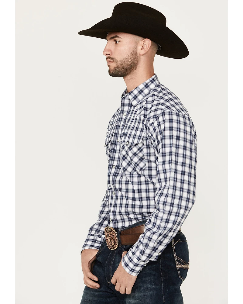 Ariat Men's Ezra Plaid Print Long Sleeve Pearl Snap Performance Western Shirt