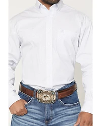 Panhandle Slim Men's Dobby Striped Long Sleeve Button-Down Western Shirt