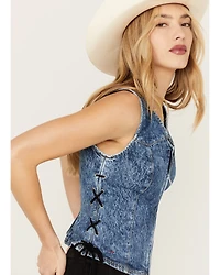 Wrangler X Fender Women's Lace-Up Denim Top
