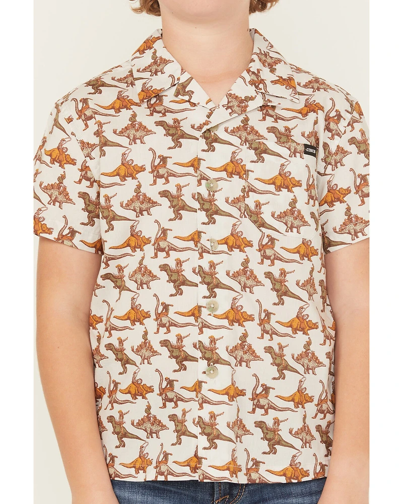 Cinch Boys' Camp Short Sleeve Button-Down Western Shirt