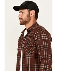 Brothers and Sons Men's Locket Plaid Print Long Sleeve Button-Down Stretch Western Shirt