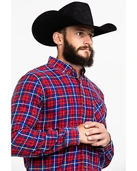 Levi's Men's Red Mondy Plaid Long Sleeve Western Flannel Shirt