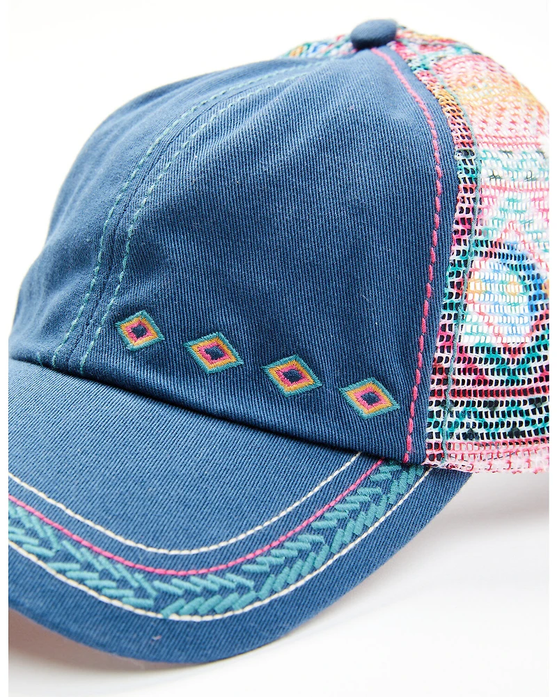 Catchfly Women's Southwestern Print Ponytail Ball Cap