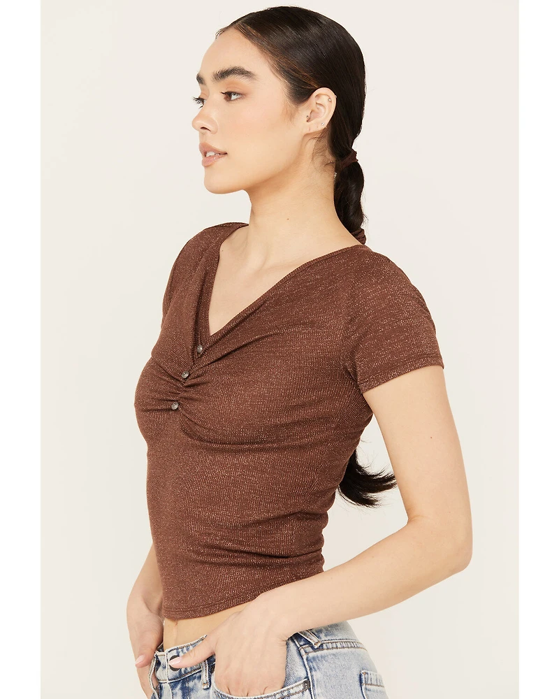 Shyanne Women's Metallic Rib Tee