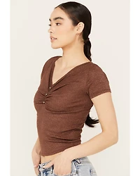 Shyanne Women's Metallic Rib Tee
