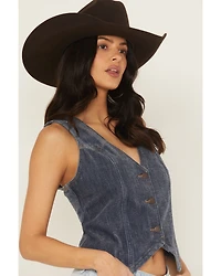 Wrangler Retro Women's Medium Wash Chenille Denim Vest