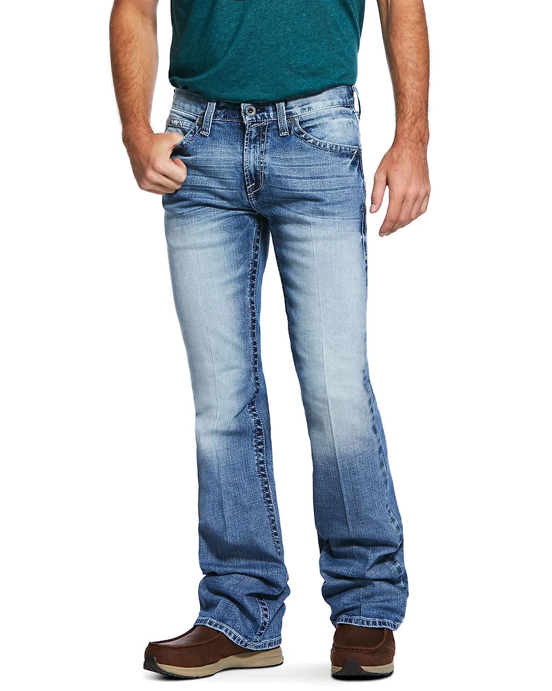 Ariat Men's M7 Rocker Shasta Light Wash Slim Straight Stretch Denim Jeans