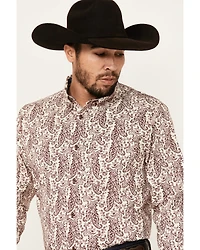 Cody James Men's Dagget 2.0 Paisley Print Long Sleeve Button-Down Stretch Western Shirt - Big