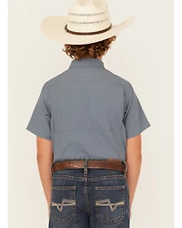 Ariat Boys' VENTEK Solid Short Sleeve Button-Down Western Shirt
