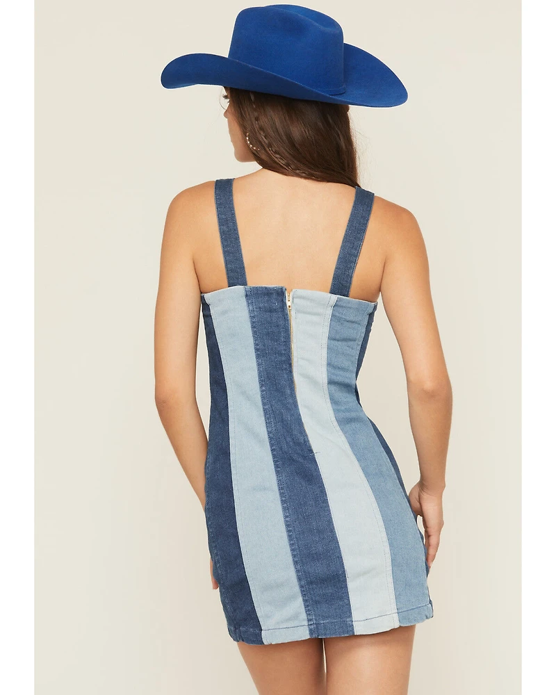 Show Me Your Mumu Women's Coronado Sleeveless Corset Denim Mini Dress